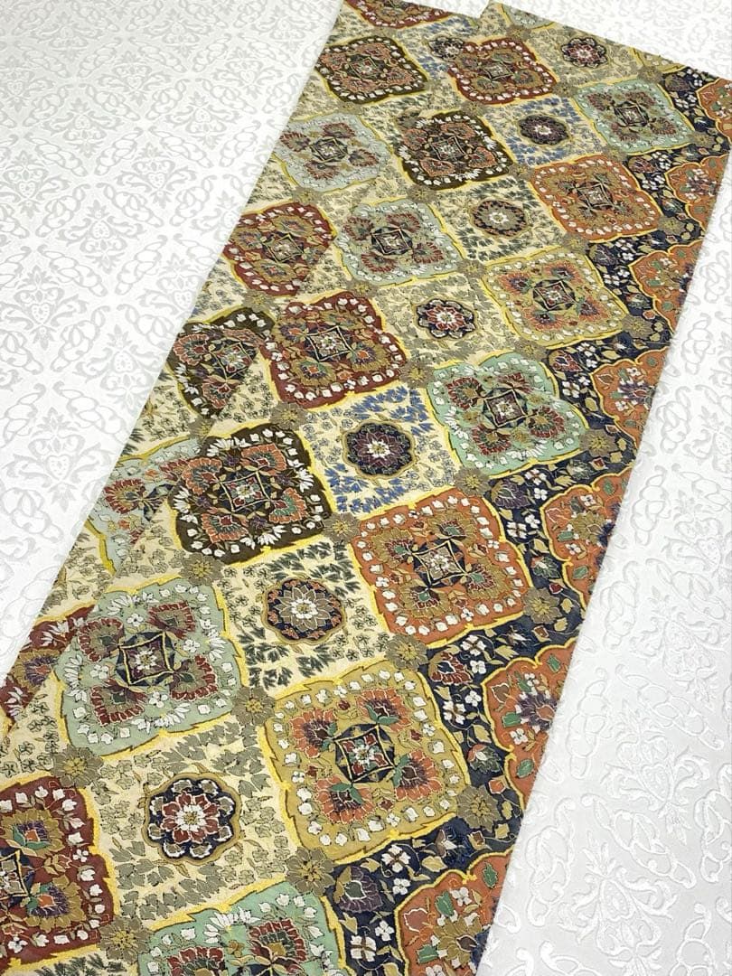 特選 明綴れ 手織 全通 袋帯 金糸 正絹 - メルカリ