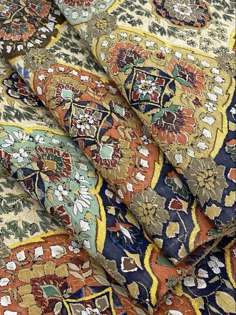 特選 明綴れ 手織 全通 袋帯 金糸 正絹 - メルカリ