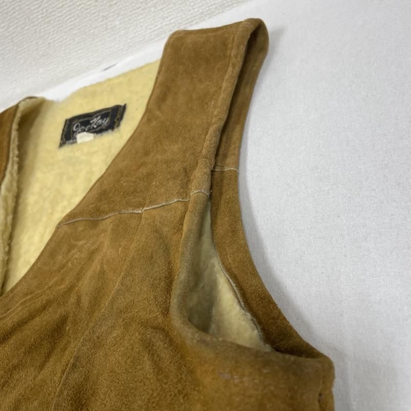 USED 古着 ベスト 70s Joo-Kay ムートン ベスト ジレ 前開き スナップ 