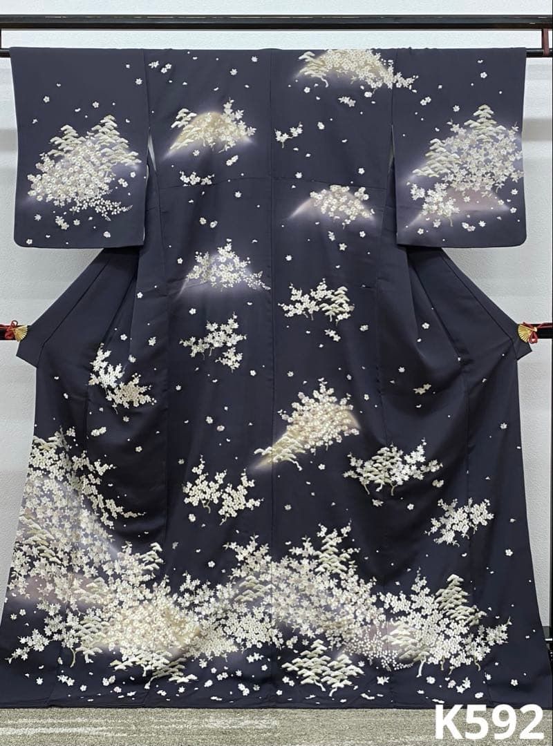 蘇州刺繍 総刺繍 訪問着 ぼかし染 金糸 正絹 パールトーン加工済 蘇州刺繍 総刺繍 訪問着 ぼかし染 金糸 正絹 パールトーン加工済 K592