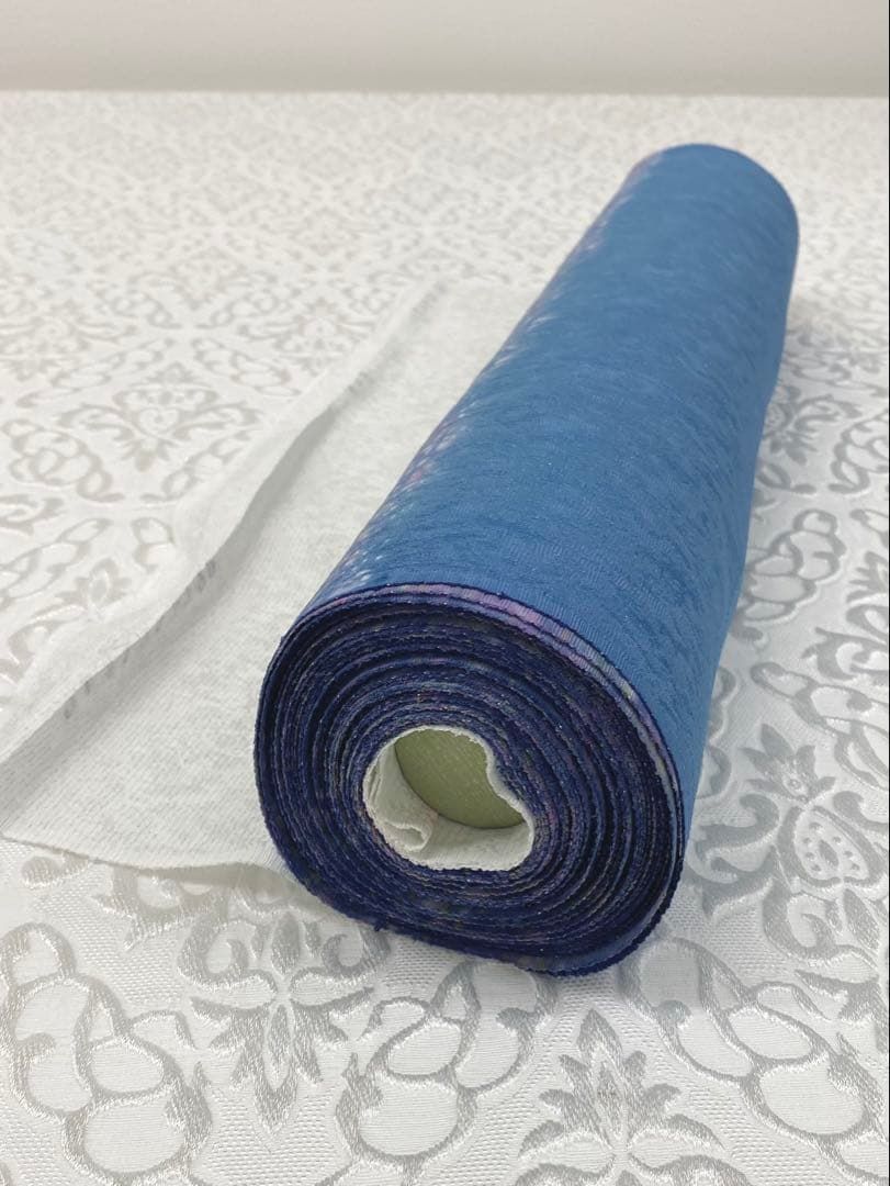 特選 天目染×吉野一廉 モネ調 花畑 銀通し 小紋 反物 正絹 落款入 作家