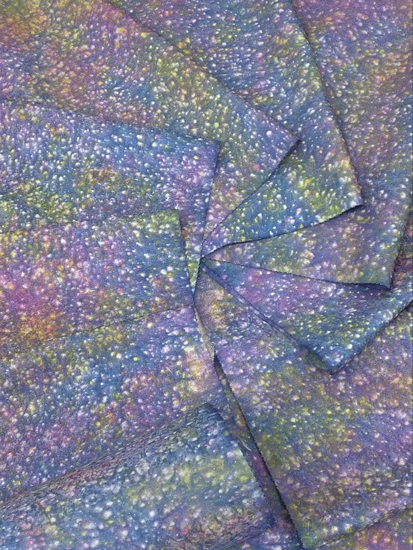 特選 天目染×吉野一廉 モネ調 花畑 銀通し 小紋 反物 正絹 落款入 作家物 特選 天目染×吉野一廉 モネ調 花畑 銀通し 小紋 反物 正絹 落款入 作家