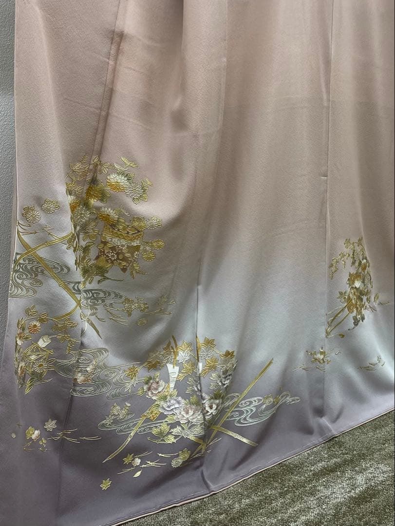 金彩友禅 和田光正 付け下げ 訪問着 落款入 正絹 ガード加工済 躾糸