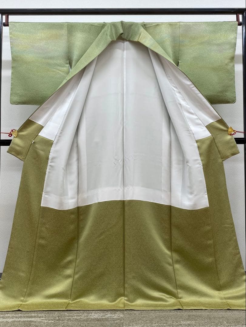 初代・久保田一竹 辻ヶ花 訪問着 落款入 金通し 絞り ぼかし染 正絹 躾