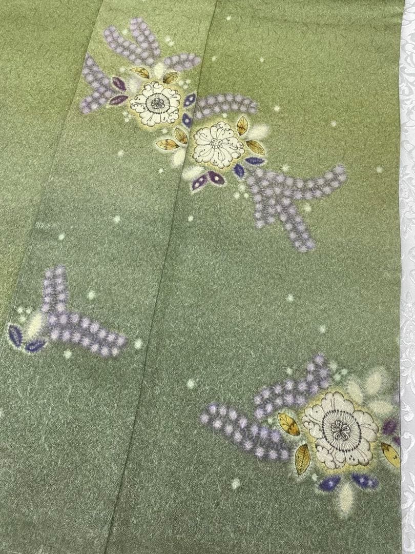 久保田一竹 一竹工房 辻ヶ花 落款入 訪問着 金通し ぼかし染 正絹 躾糸付き 久保田一竹 一竹工房 辻ヶ花 落款入 訪問着 金通し ぼかし染 正絹 躾糸