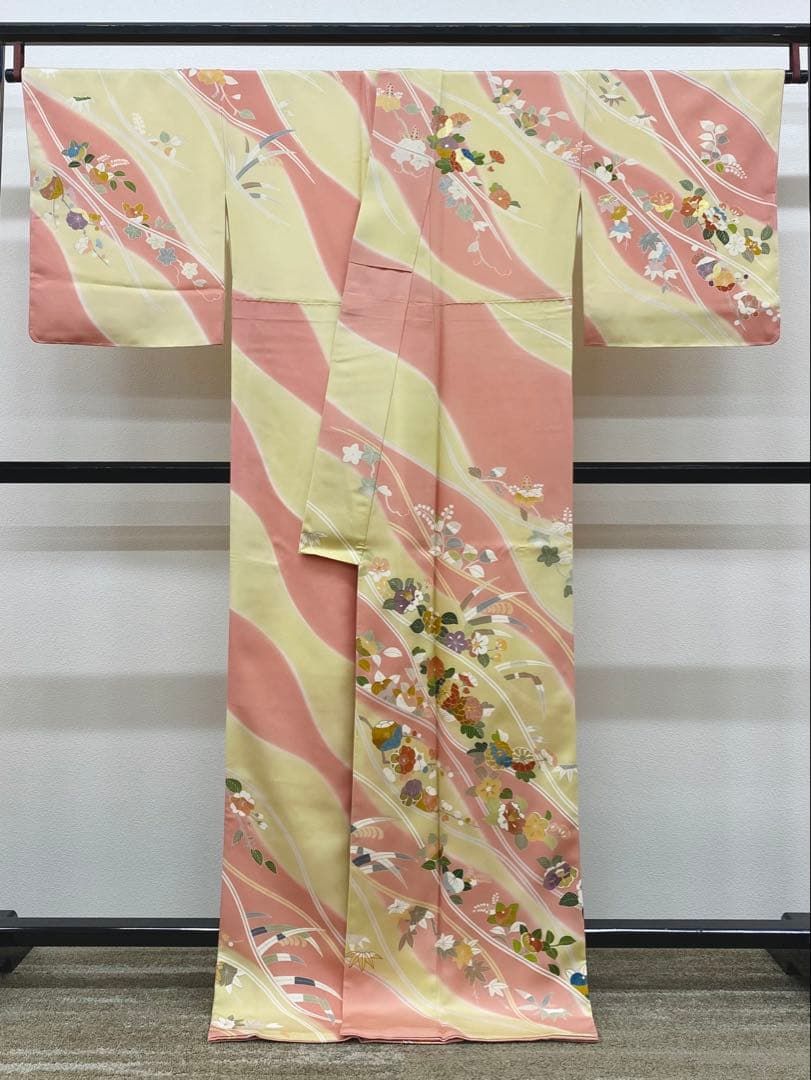 京友禅 手描き 訪問着 刺繍 金駒 金彩 正絹 躾糸付き KH164 - メルカリ