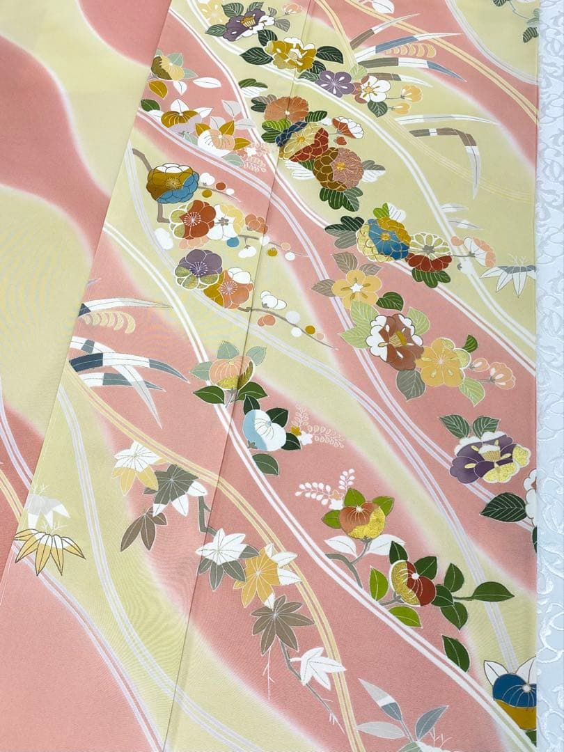 京友禅 手描き 訪問着 刺繍 金駒 金彩 正絹 躾糸付き KH164 - メルカリ