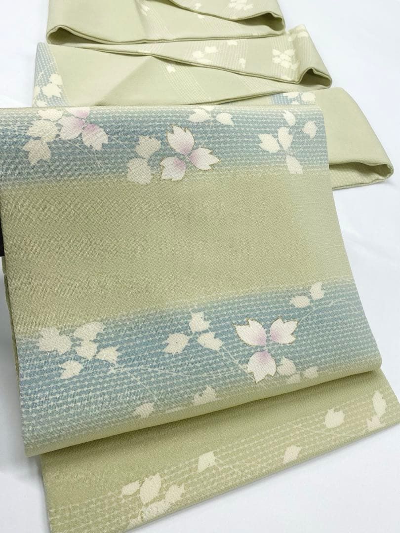 竹笹 洒落袋帯 金彩 手描き 鬼しぼちりめん 正絹 Q1180 竹笹 洒落袋帯 金彩 手描き 鬼しぼちりめん 正絹 Q1180