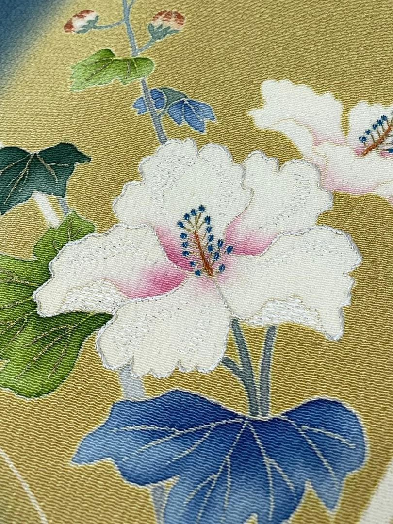 大羊居 東京友禅 落款入 九寸名古屋帯 手刺繍 千切屋扱い 浜ちりめん 