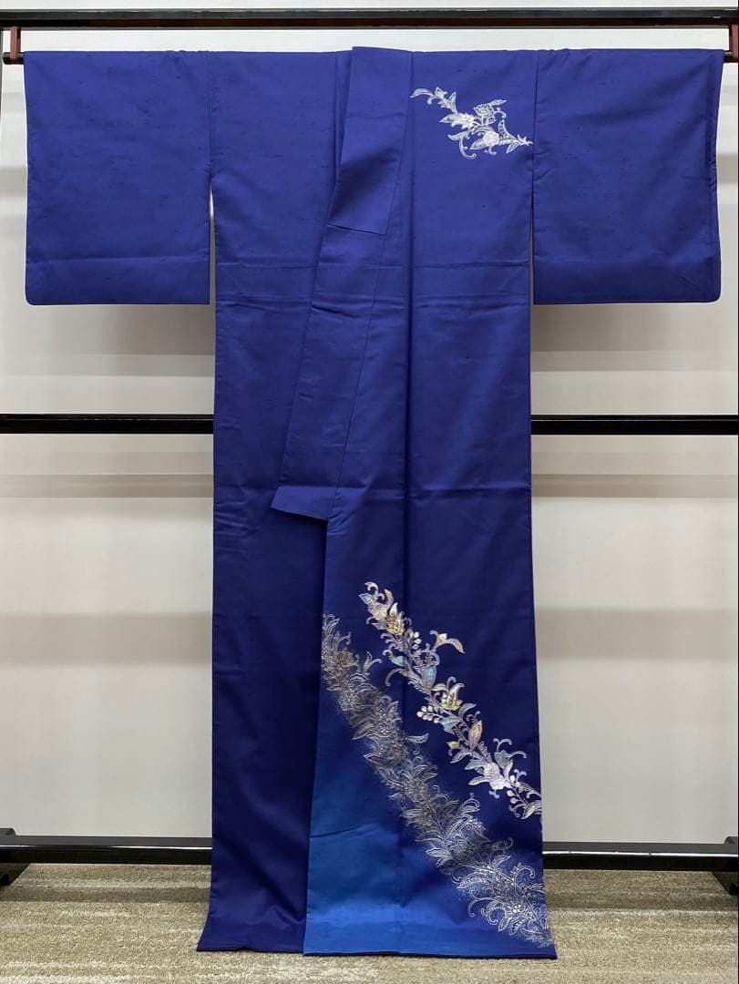 牛首紬 金彩友禅 和田光正 訪問着 落款入 白山工房 京の名工 正絹 ガード加工 牛首紬 金彩友禅 和田光正 訪問着 落款入 白山工房 京の名工 正絹