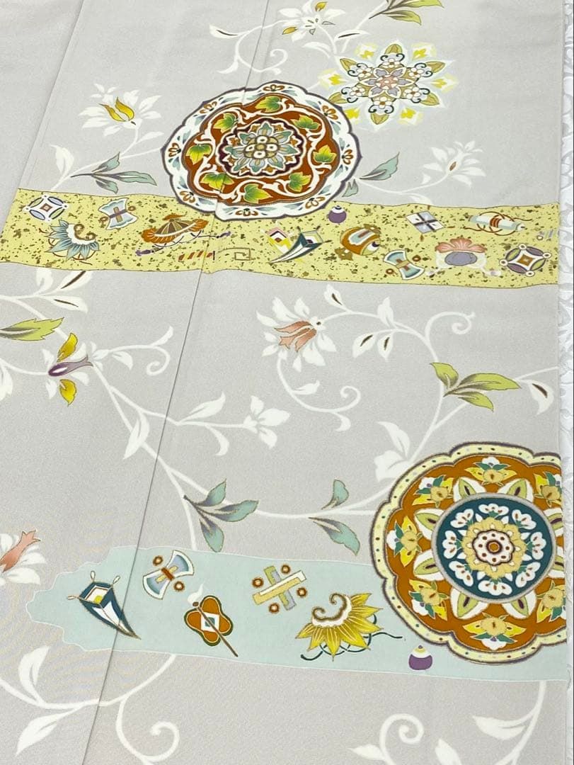 京友禅 桜尽くし 金駒 金彩 一つ紋 訪問着 正絹 躾糸付き X561 京友禅 桜尽くし 金駒 金彩 一つ紋 訪問着 正絹 躾糸付き