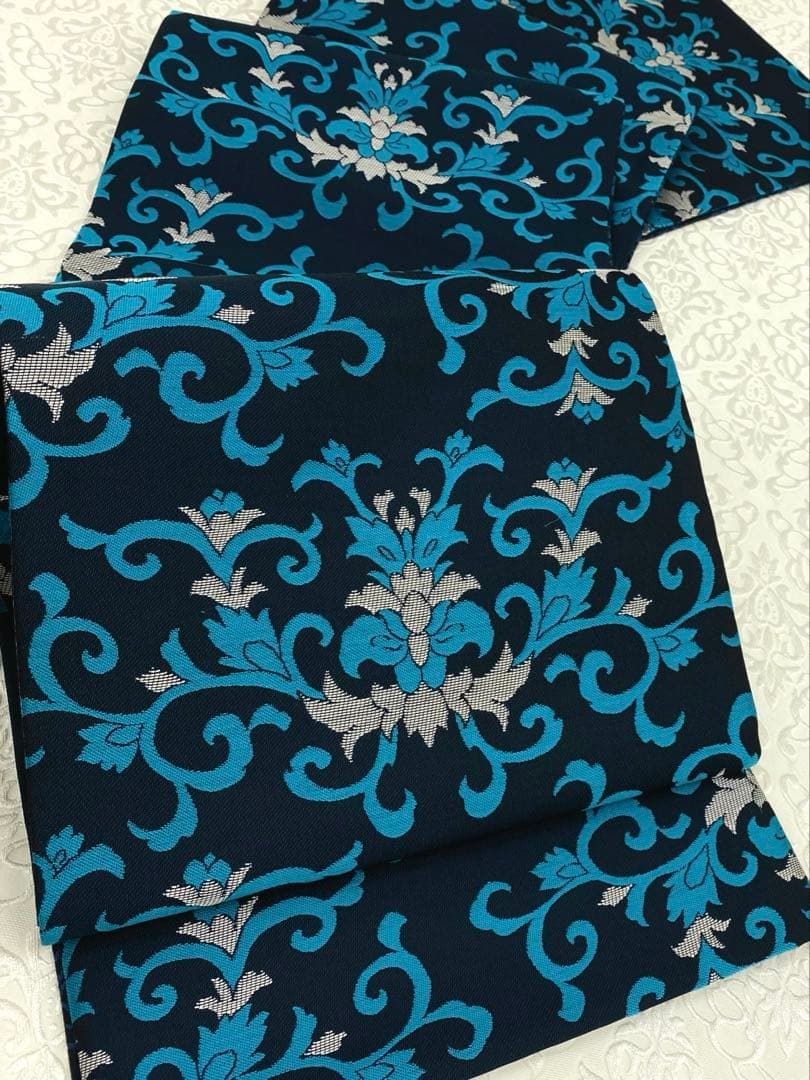 寿光織 洒落袋帯 ダマスク文 皇室献上本舗謹製 新品未使用品 正絹 六通 寿光織 洒落袋帯 ダマスク文 皇室献上本舗謹製 新品未使用品 正絹 六通