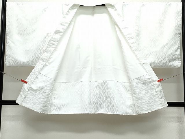 平和屋着物○男性 色紋付 羽織・長襦袢セット 毘沙門亀甲地紋 洗える