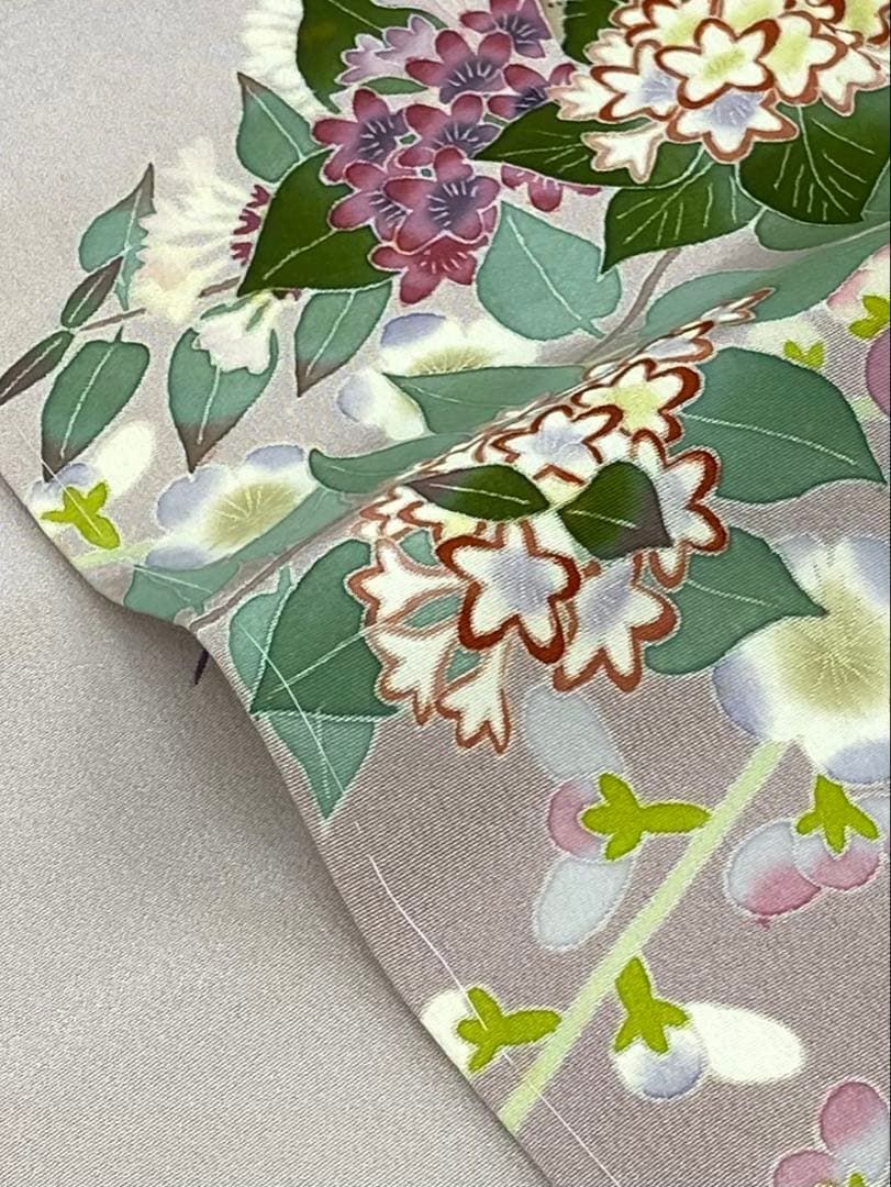 本加賀友禅 村田雪司 落款入 訪問着 正絹 躾糸付き パールトーン加工済