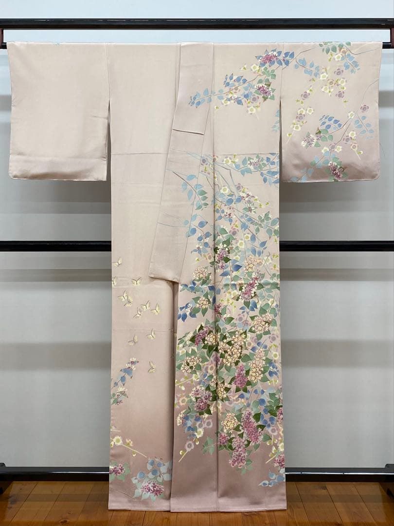 本加賀友禅 村田雪司 落款入 訪問着 正絹 躾糸付き パールトーン加工済