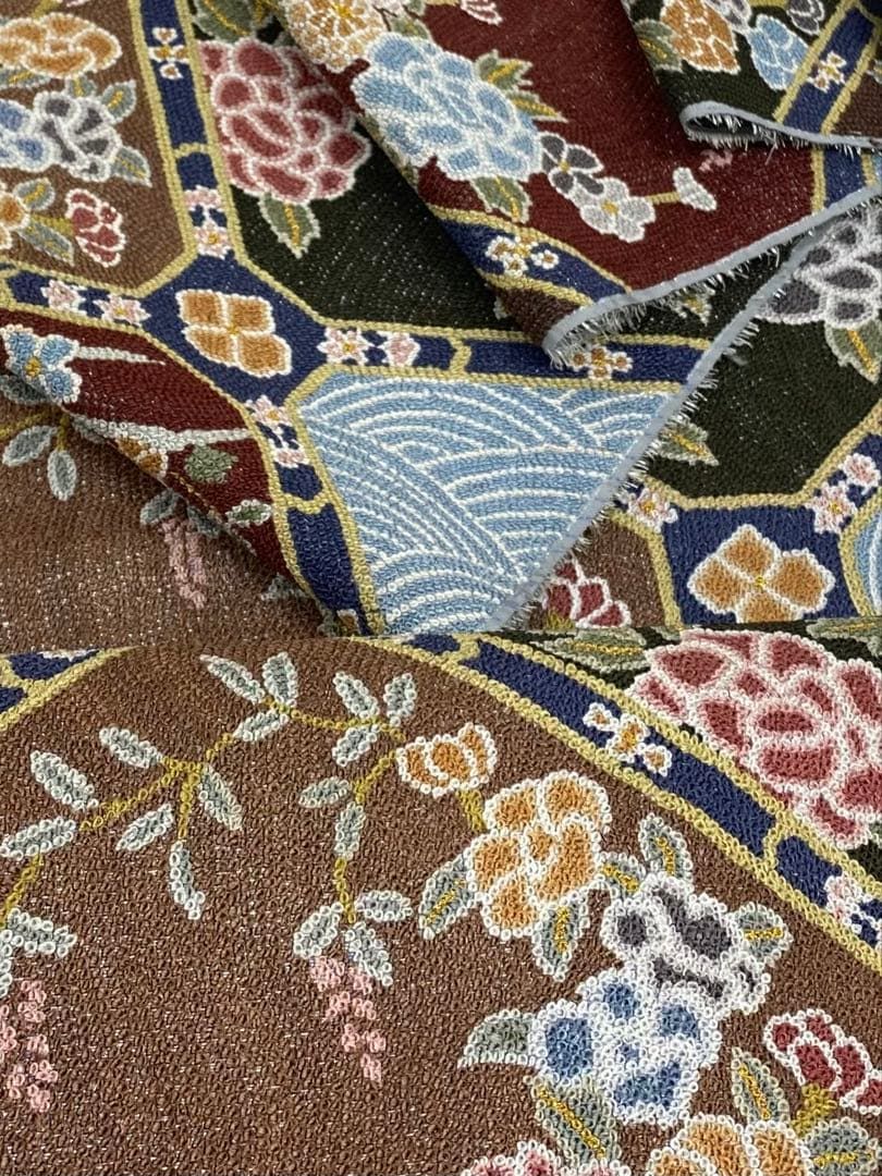 二百万粒 極上 総相良刺繍 袋帯 反物 蜀江文 金糸 正絹 帯裏付き 六通 二百万粒 極上 総相良刺繍 袋帯 反物 蜀江文 金糸 正絹 帯裏