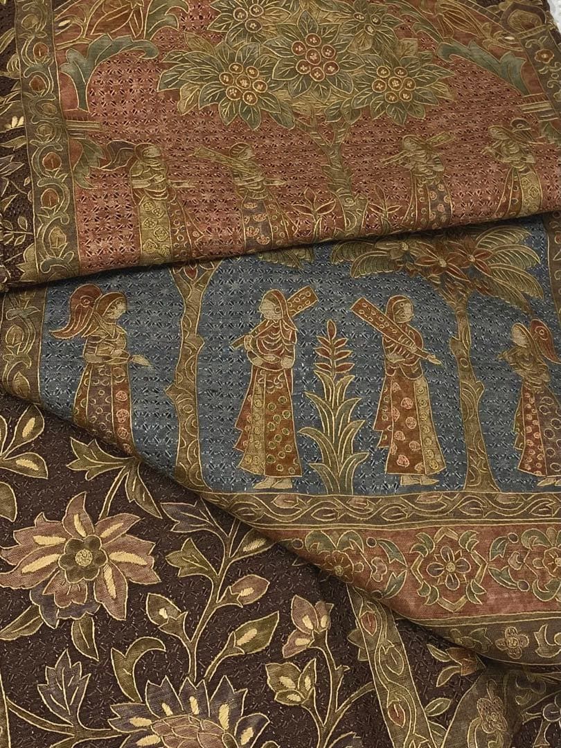 蘇州刺繍 相良刺繍 汕頭刺繍 訪問着 総刺繍 総柄 古代壁画文 唐花 正絹