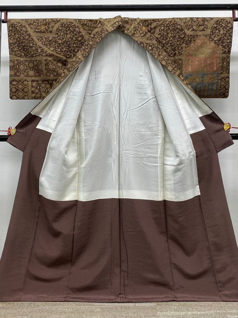 蘇州刺繍 相良刺繍 汕頭刺繍 訪問着 総刺繍 総柄 古代壁画文 唐花 正絹