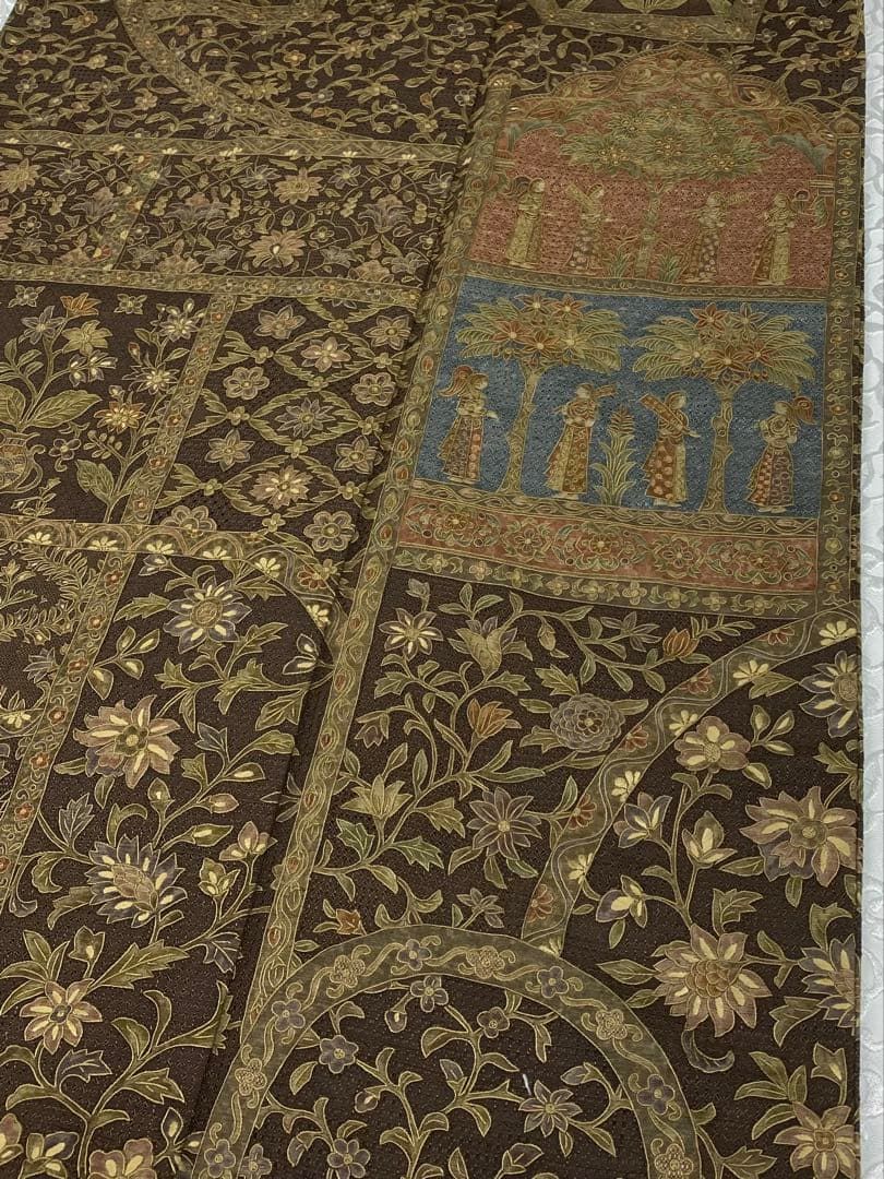 蘇州刺繍 相良刺繍 汕頭刺繍 訪問着 総刺繍 総柄 古代壁画文 唐花 正絹