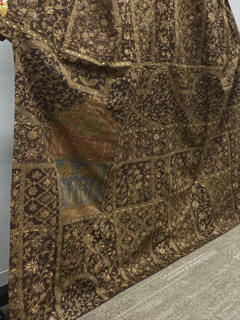 蘇州刺繍 相良刺繍 汕頭刺繍 訪問着 総刺繍 総柄 古代壁画文 唐花 正絹