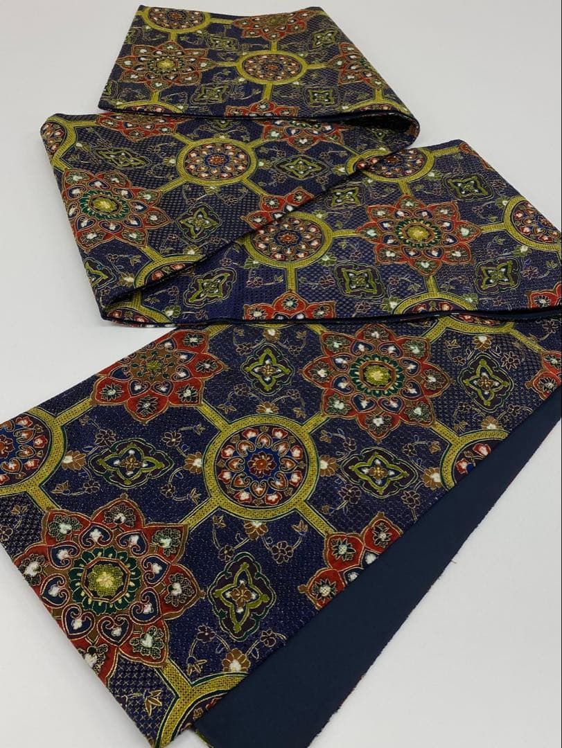 特選 汕頭刺繍 蘇州刺繍 つづれ地 全通 袋帯 華蜀江 カラー芯 金糸