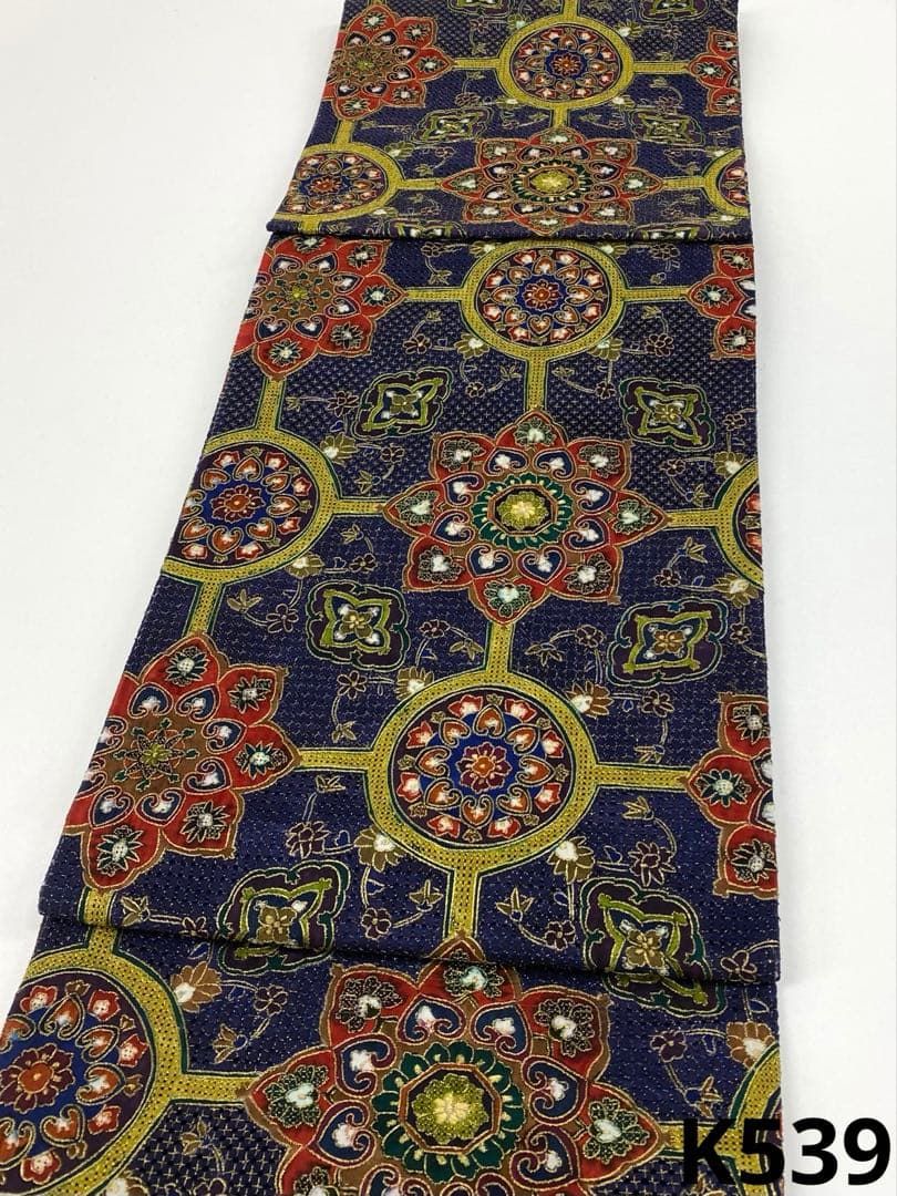 特選 汕頭刺繍 蘇州刺繍 つづれ地 全通 袋帯 華蜀江 カラー芯 金糸