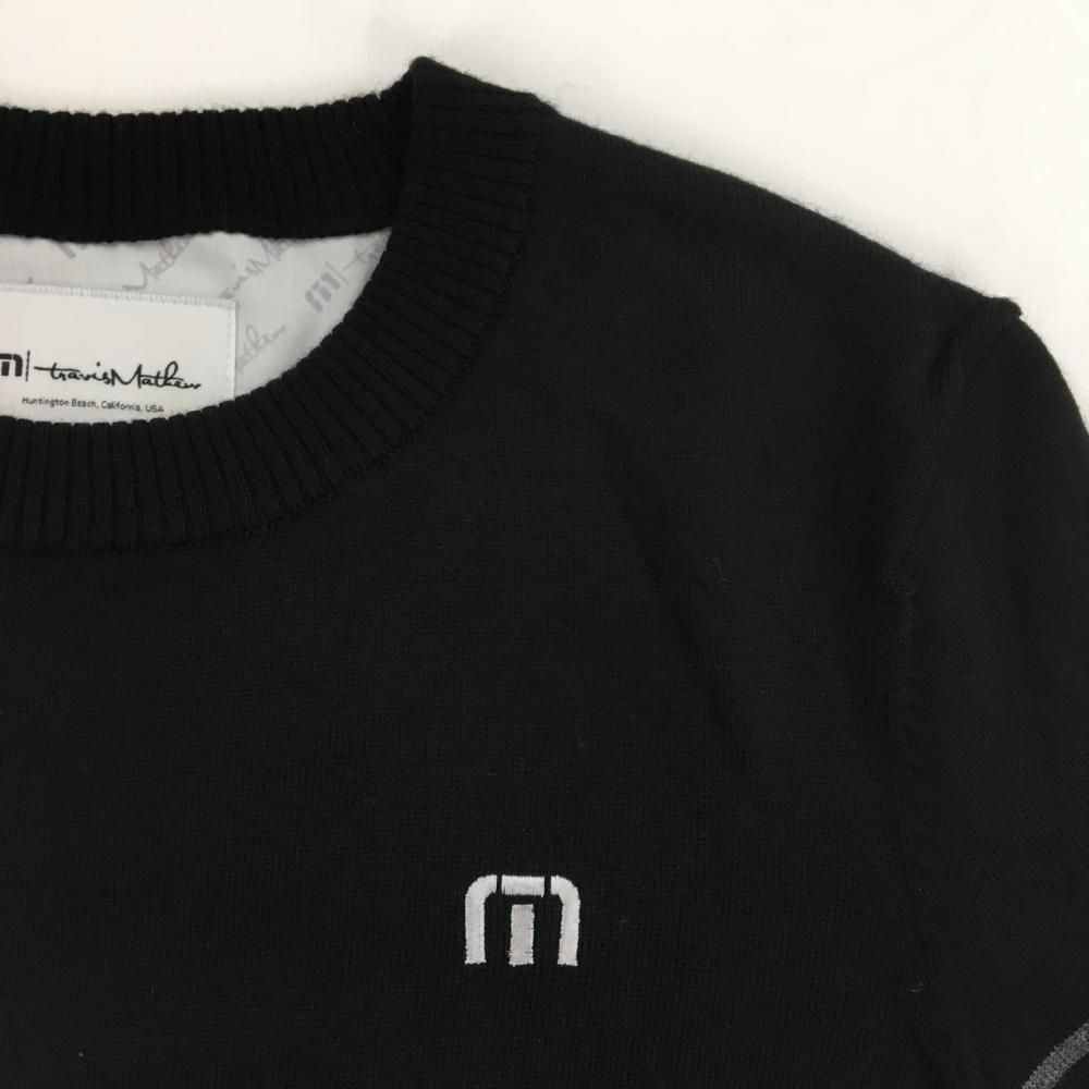 超美品】トラヴィスマシュー セーター 黒×グレー 胸元ボーダー ウール
