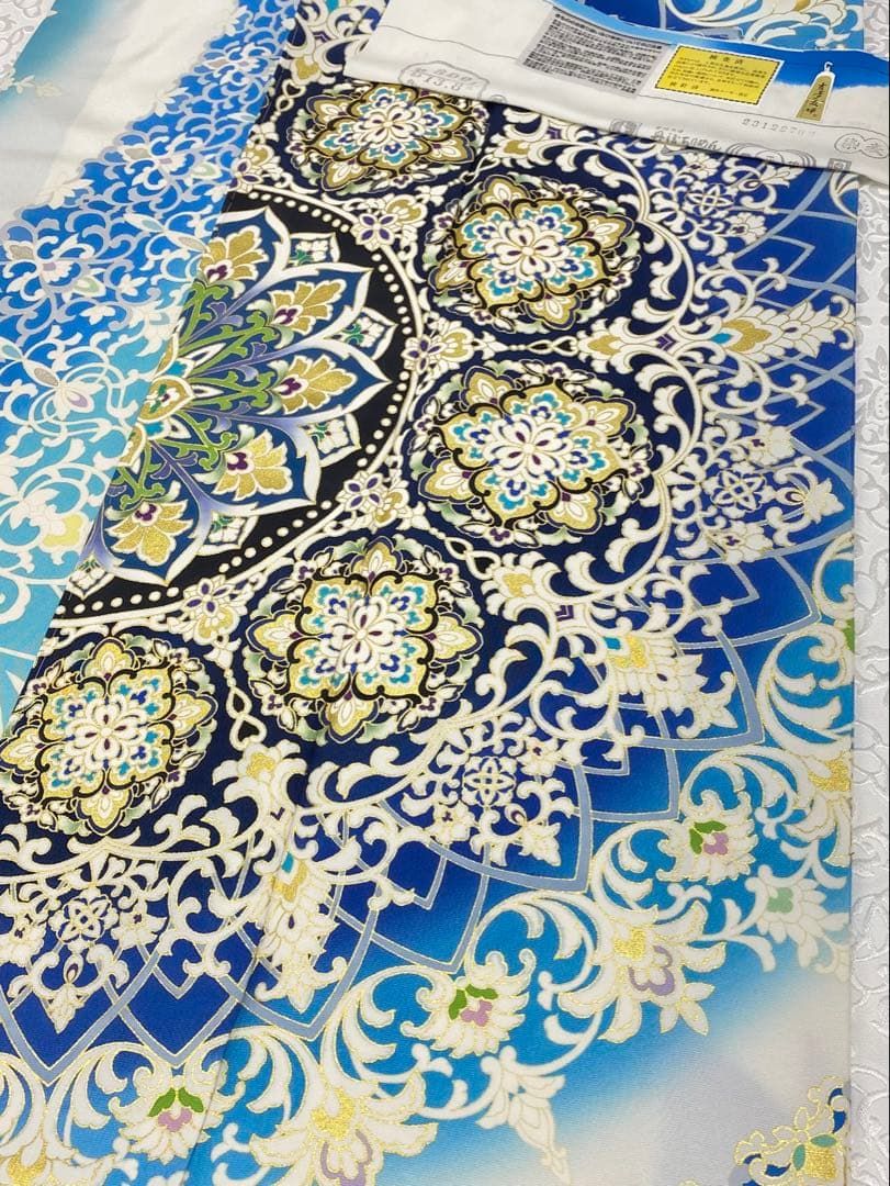 吉澤の友禅 十日町 訪問着 金駒 金彩 華紋 正絹 躾糸付き 吉澤の友禅 十日町 訪問着 金駒 金彩 華紋 正絹 躾糸付き K535 - メルカリ