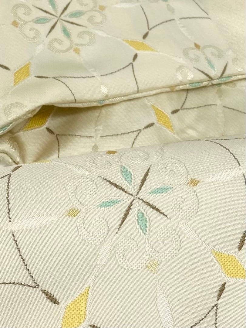 織楽浅野 西陣織 九寸名古屋帯 七宝花菱 金糸 新品未使用品 正絹