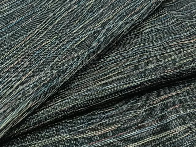 平和屋着物○男性 紬 アンサンブル 色無地 藍色 正絹 逸品 CAAY9559th  