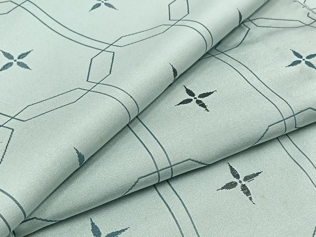 平和屋着物▽お召 単衣 亀甲花文 正絹 逸品 AABC3194jh