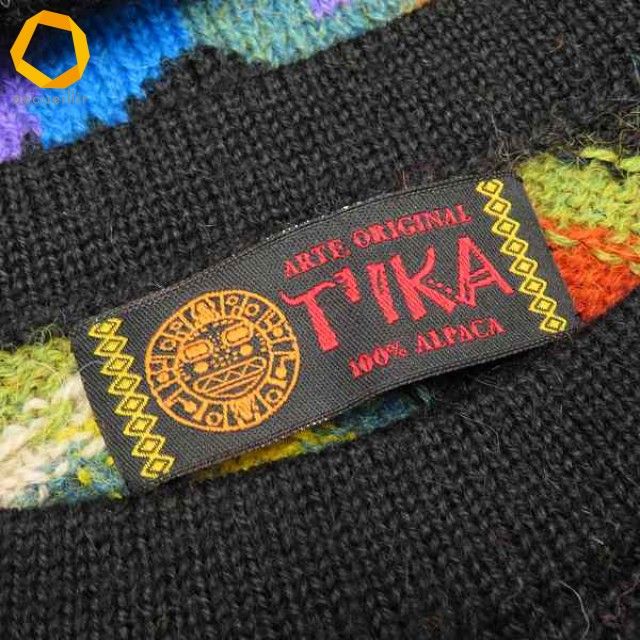 アルパカ専門店 T'IKA 花柄 ニット ワンピース ペルー製 美品 T'IKA