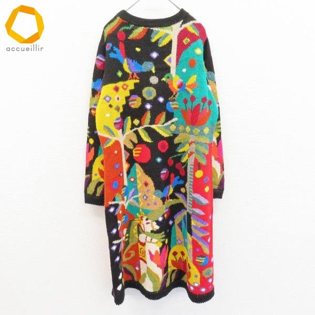 アルパカ専門店　T'IKA 花柄　ニット　ワンピース　ペルー製 T'IKA ティカ アルパカ ペルー製 ニット ワンピース ロング 総柄