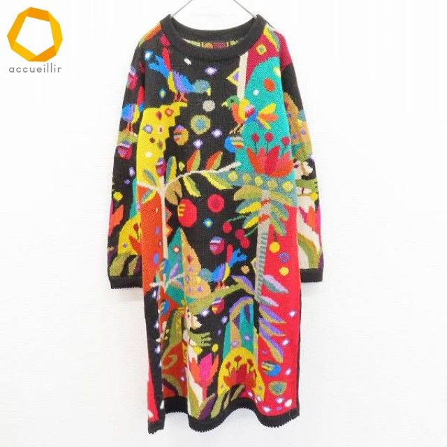 T'IKA ティカ アルパカ ペルー製 ニット ワンピース ロング 総柄