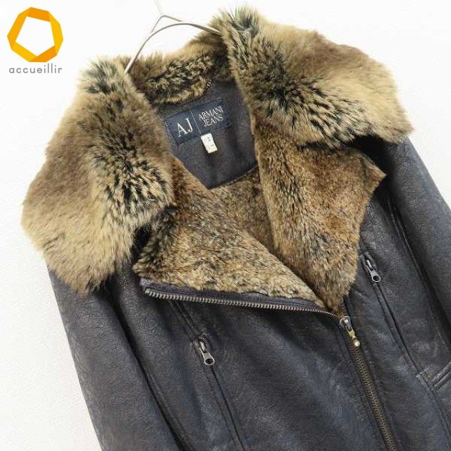 armani jeans レザージャケット アルマーニジーンズ Armani Jeans フェイクレザー ライダース