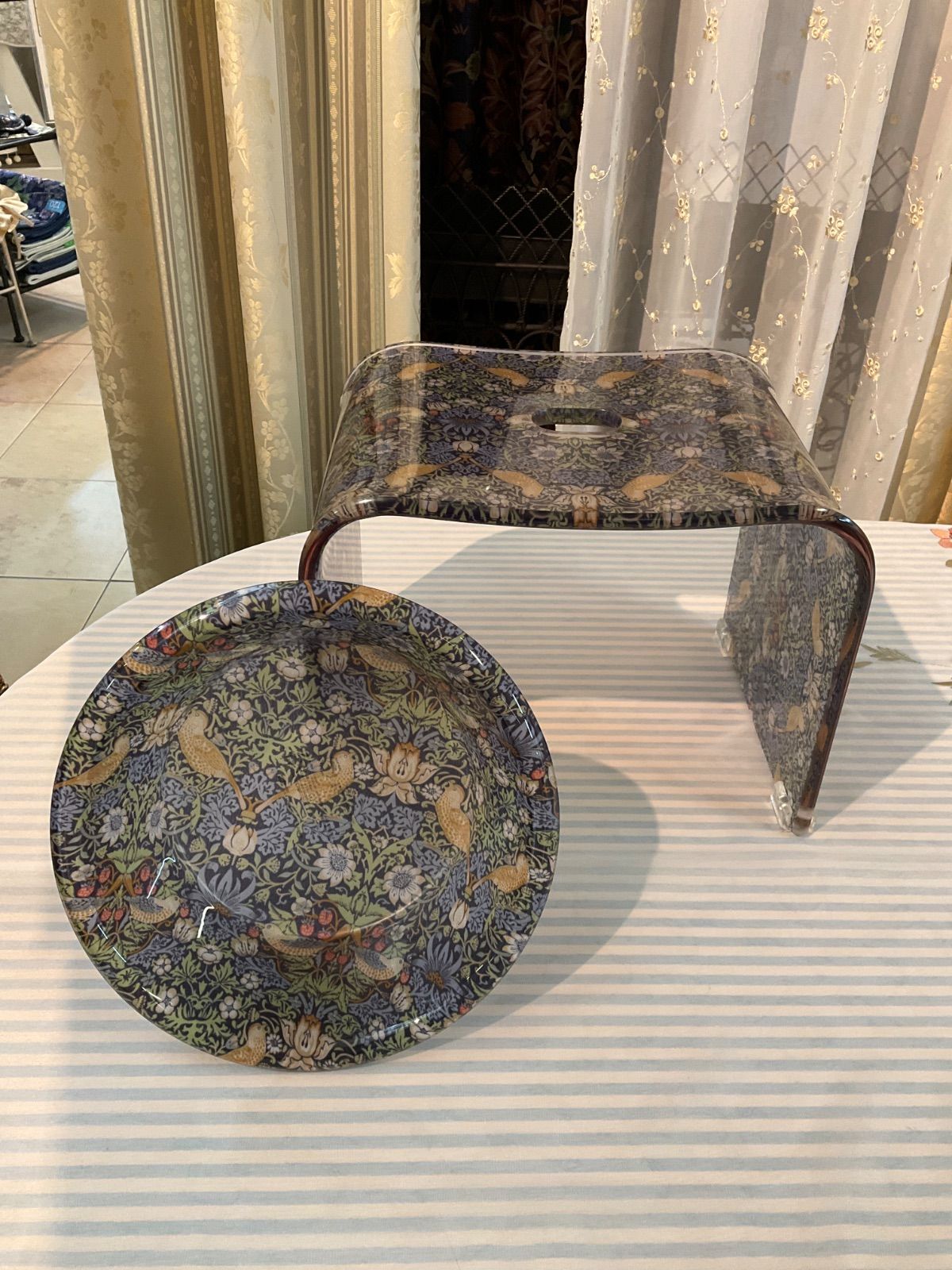 風呂椅子 洗面器セット ウイリアムモリス いちご泥棒