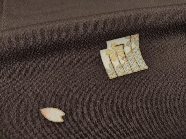 平和屋着物○上質な小紋 刺繍 源氏香花文 金彩 正絹 逸品 AABC4181ck