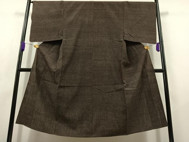 平和屋着物○男性 紬 アンサンブル 色無地 藍色 正絹 逸品 CAAY9559th  