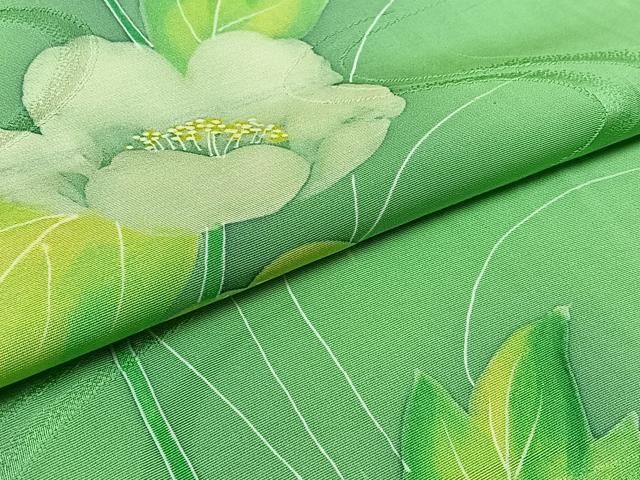 平和屋着物▽訪問着 単衣 流水花文 正絹 逸品 AABC6800jh 平和屋