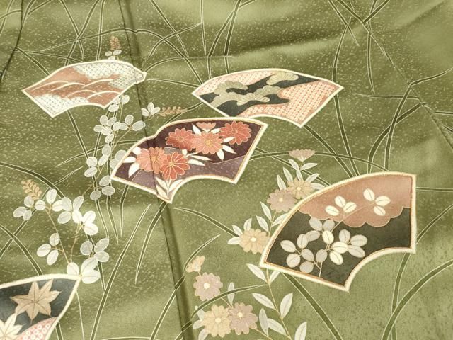 【新古品　躾糸付き】総刺繍のお花の訪問着 新古品 躾糸付き】総刺繍のお花の訪問着 平和屋着物□訪問着 駒刺繍