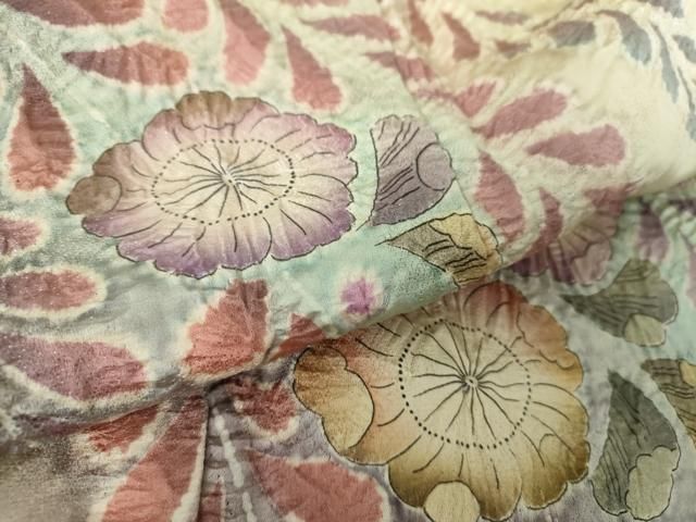 平和屋着物○訪問着 作家物 絞り 辻が花 暈し染め 銀通し地 正絹 逸品