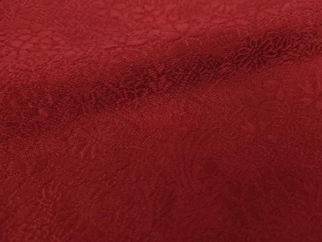 平和屋着物○豪華振袖 草花地紋 色無地 赤色 やまと誂製 正絹 逸品