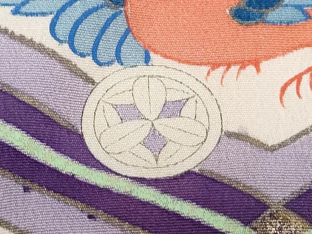 平和屋着物○セミアンティーク 豪華振袖 雲重ね花文 黒地 金彩 伊勢丹