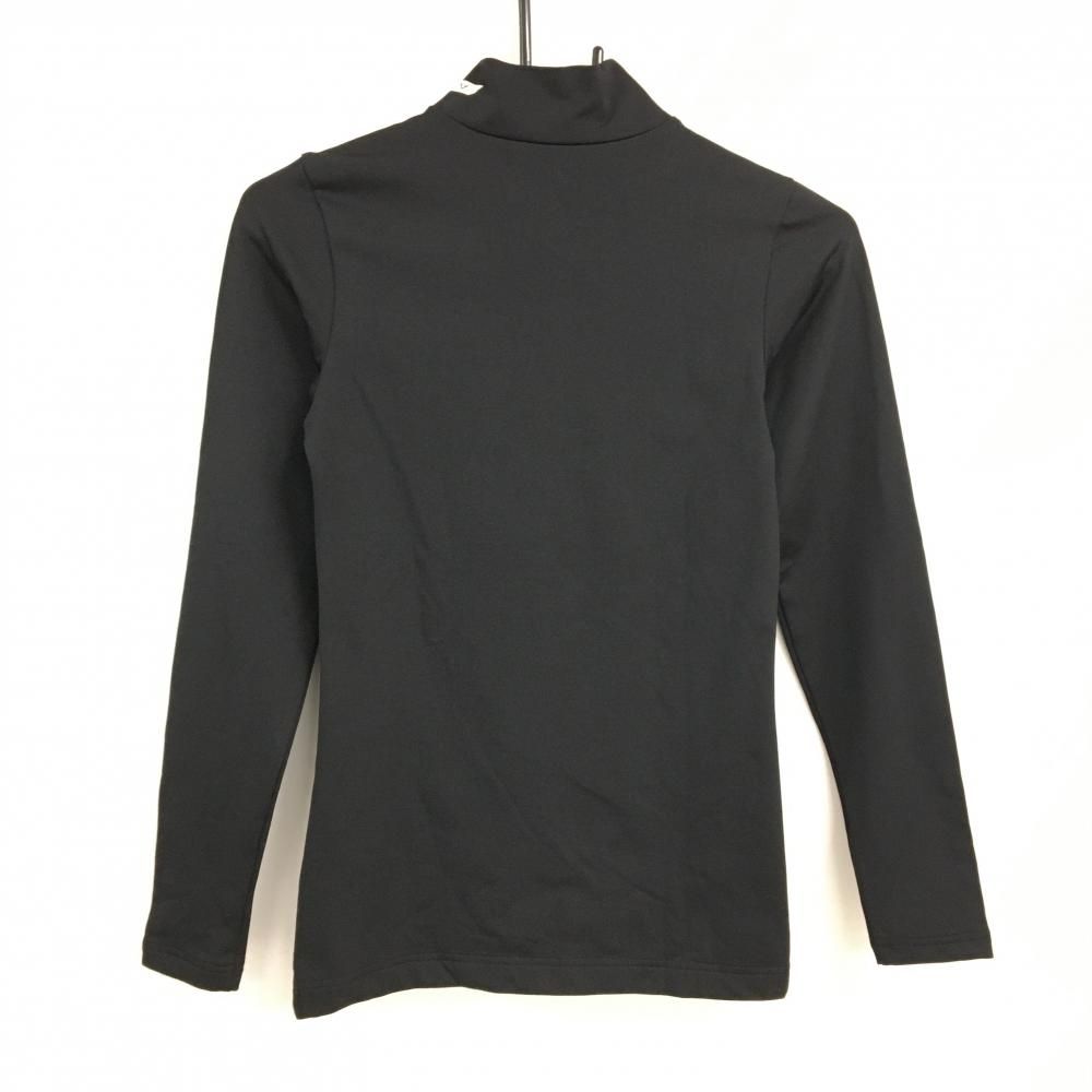 超美品】アダバット 長袖ハイネックシャツ 黒×白 袖ロゴ 裏微起毛