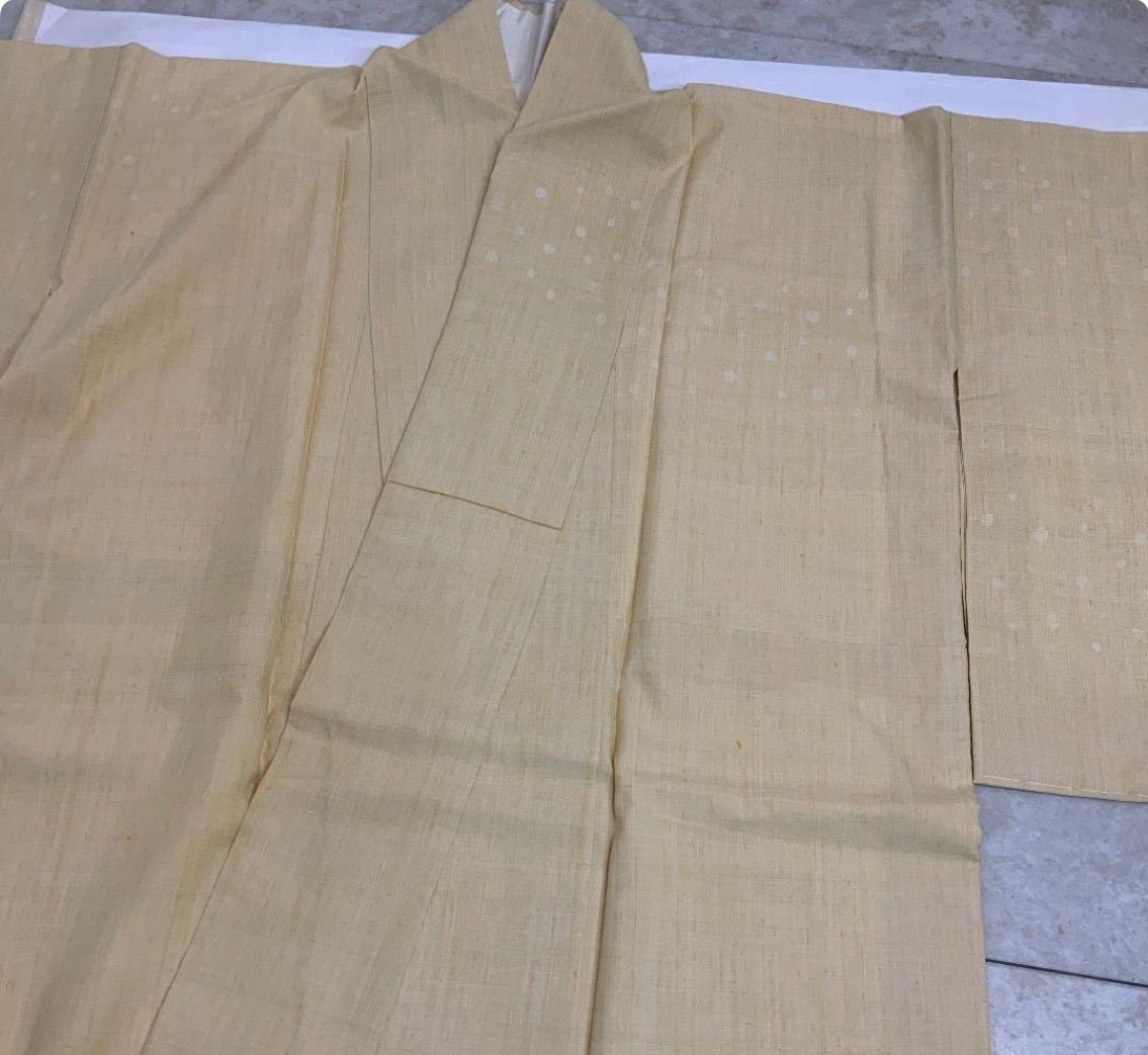 one◆kimonoarisa◆厳選◆♥◆本場結城紬◆吉岡幸雄◆真綿紬◆袷◆仕付け糸付き◆広襟◆裄肩丈160着物帯小紋普段着名古屋帯洒落袋帯半幅帯