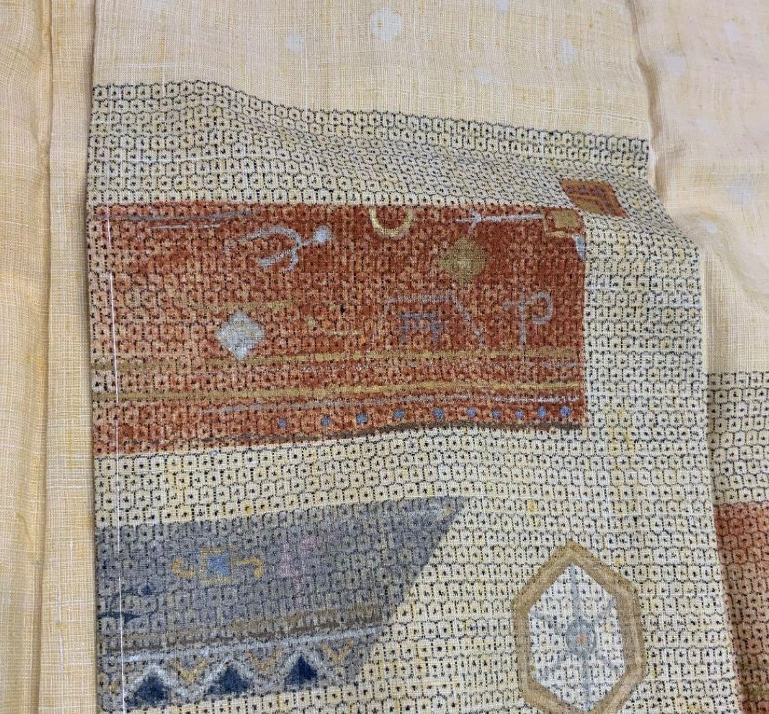 ◆kimomo one◆kimonoarisa◆厳選◆♥◆本場結城紬◆吉岡幸雄◆真綿紬◆袷◆仕付け糸付き◆広襟◆裄肩丈160着物帯小紋普段着名古屋帯洒落袋帯半幅帯