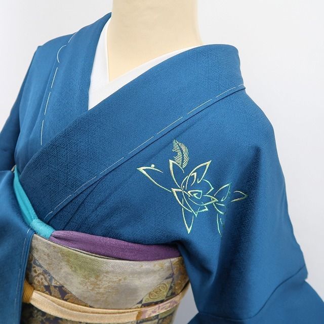 ❁tomihisa❁新品 金彩友禅作家 和田光正 落款 薔薇 着物 正絹 トール