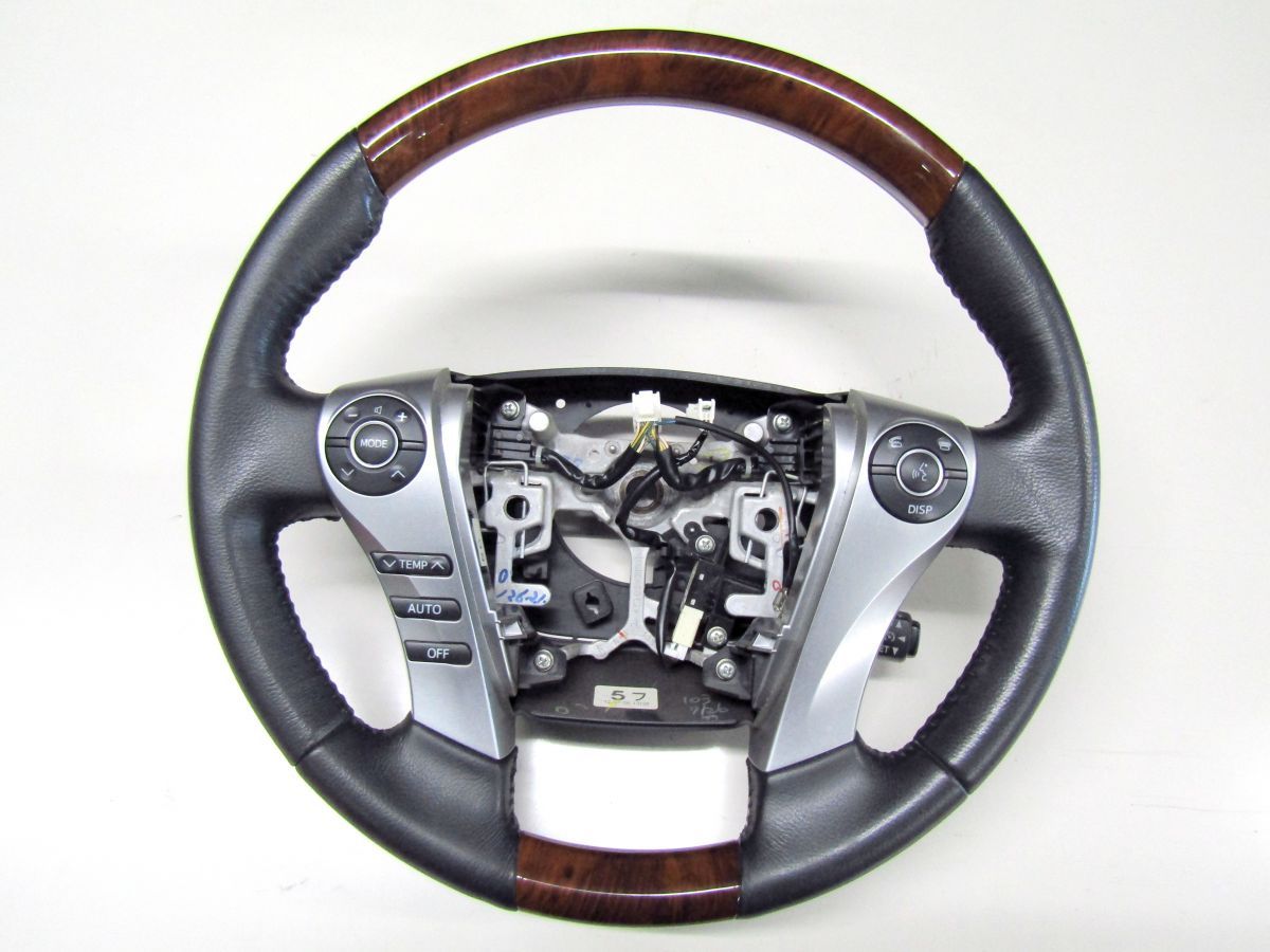 トヨタ AZK10 サイ 純正 ウッドコンビ レザーハンドル 木目調