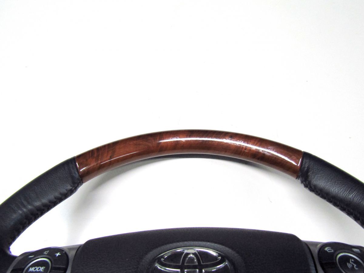 トヨタ AZK10 サイ 純正 ウッドコンビ レザーハンドル 木目調 