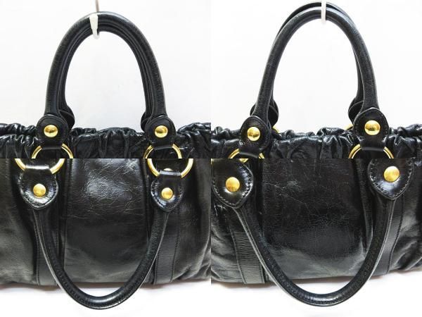 miumiu ミュウミュウ ヴィッテロルクス ギャザー 2way トートバッグ